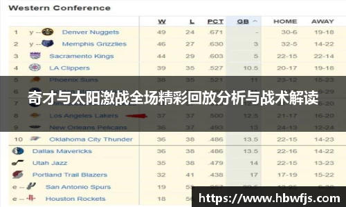 奇才与太阳激战全场精彩回放分析与战术解读
