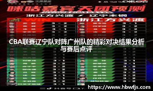 CBA联赛辽宁队对阵广州队的精彩对决结果分析与赛后点评
